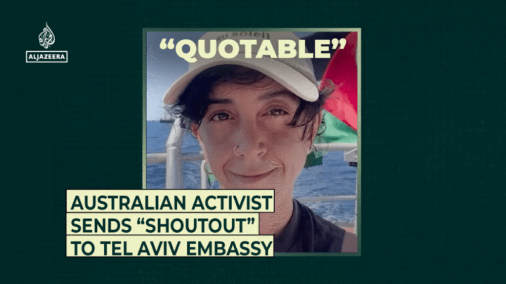 Australian activist sends “shoutout” to Tel Aviv embassy