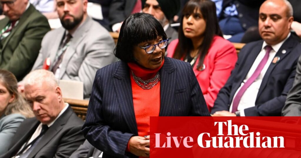 Diane Abbott’s Labour suspension must be resolved ‘as swiftly as possible’, says minister – UK politics live | Politics