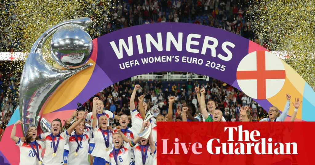 England 1-1 Spain (England win 3-1 on pens): Women’s Euro 2025 final – live reaction | Women’s Euro 2025