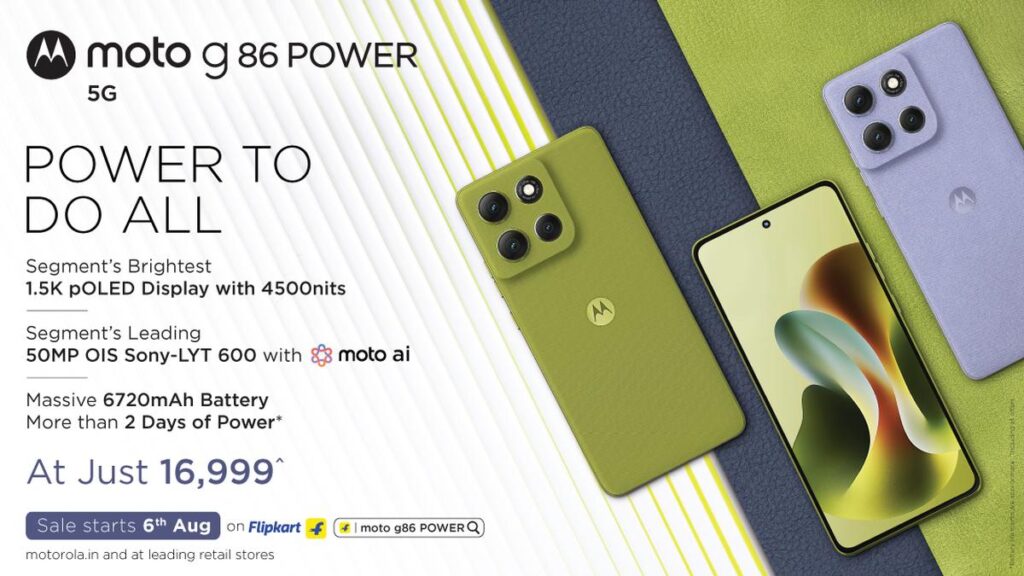 Motorola launches Moto G86 Power with 32 MP selfie camera in India: Price, features and sale