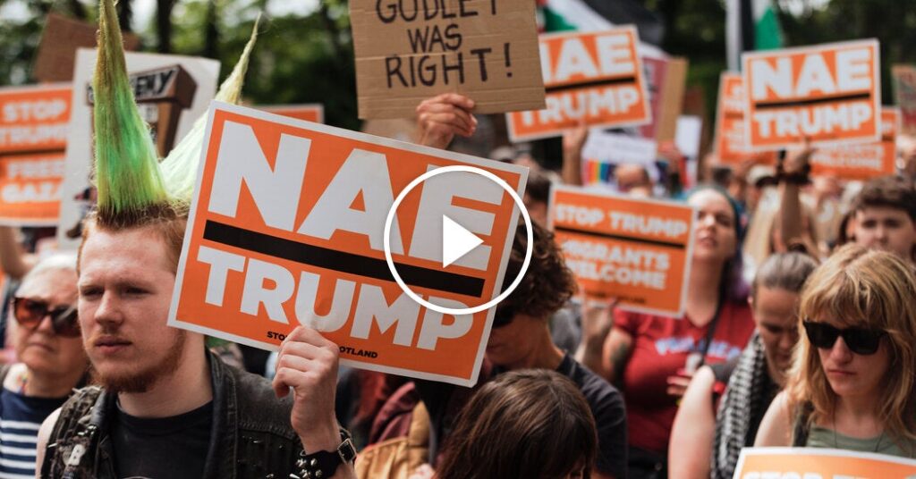 Protesters Take to the Streets in Scotland as Trump Golfs