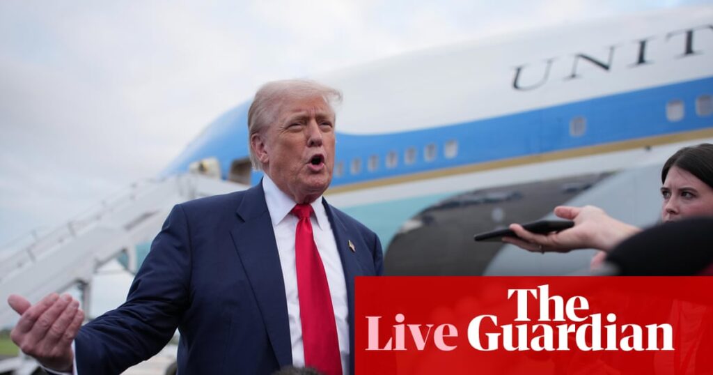 Trump says it’s ‘no time to be talking about pardons’ for Ghislaine Maxwell as he lands in Scotland ahead of UK and EU talks – live | Trump administration