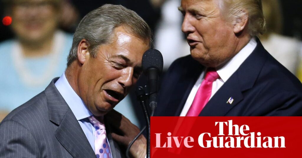 Trump shrugs off Farage’s call for parliament to be recalled so he can address MPs during state visit – UK politics live | Politics