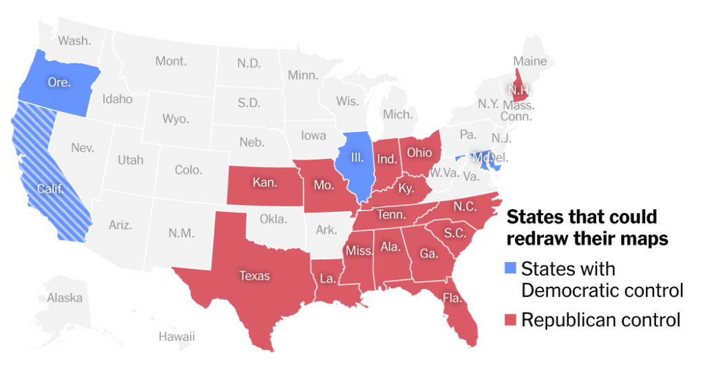 After California and Texas, Which Other States Could Join the Redistricting War?