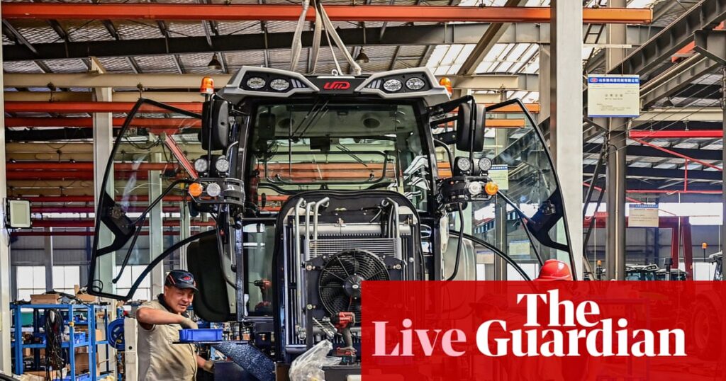 Chinese economy slows as Trump tariffs bite; FTSE 100 on track to hit new record - business live | Business