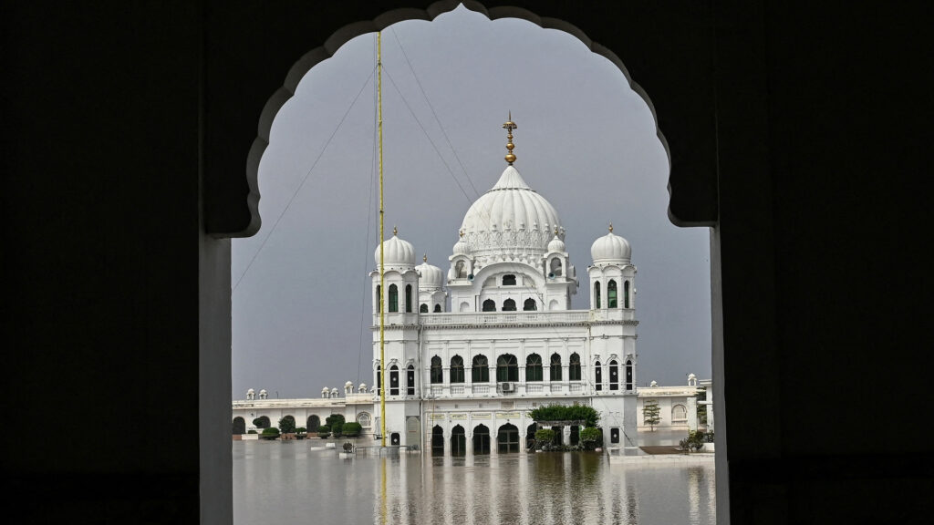 Famous Sikh shrine partially submerged after flooding in Pakistan