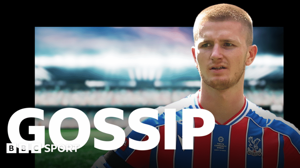 A graphic of Premier League players from every team in the division in 2025-26 season, with the Premier League trophy in front of them.