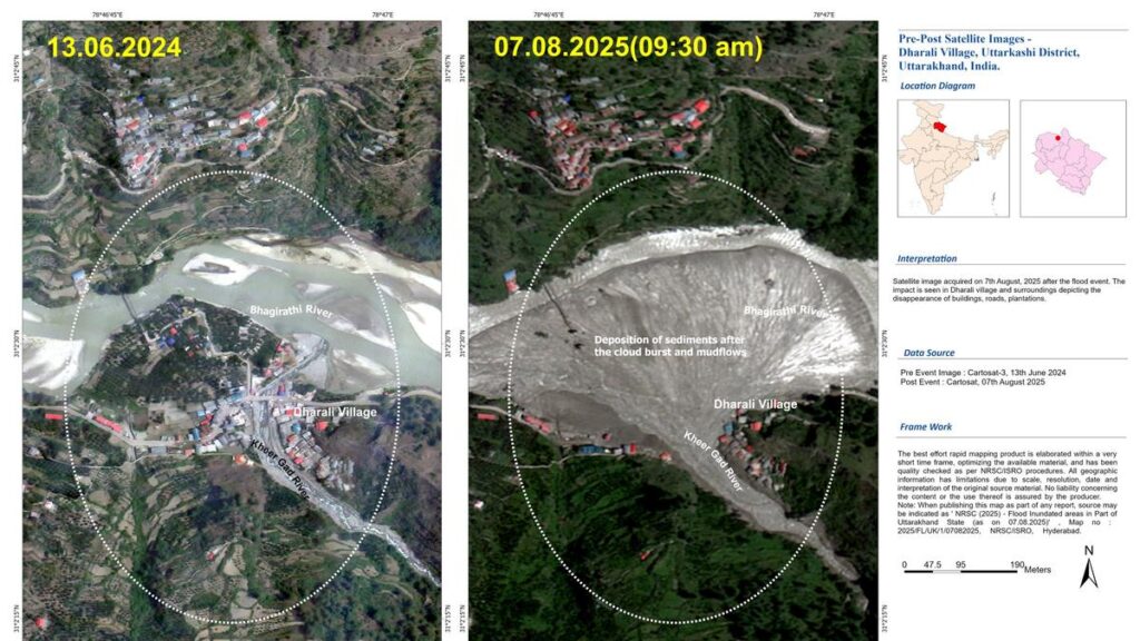 ISRO assesses Dharali damage post flash flood