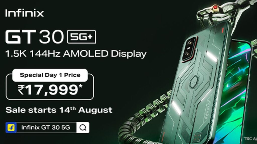 Infinix GT 30 5G+ launched in India with gaming triggers and customisable LED lighting