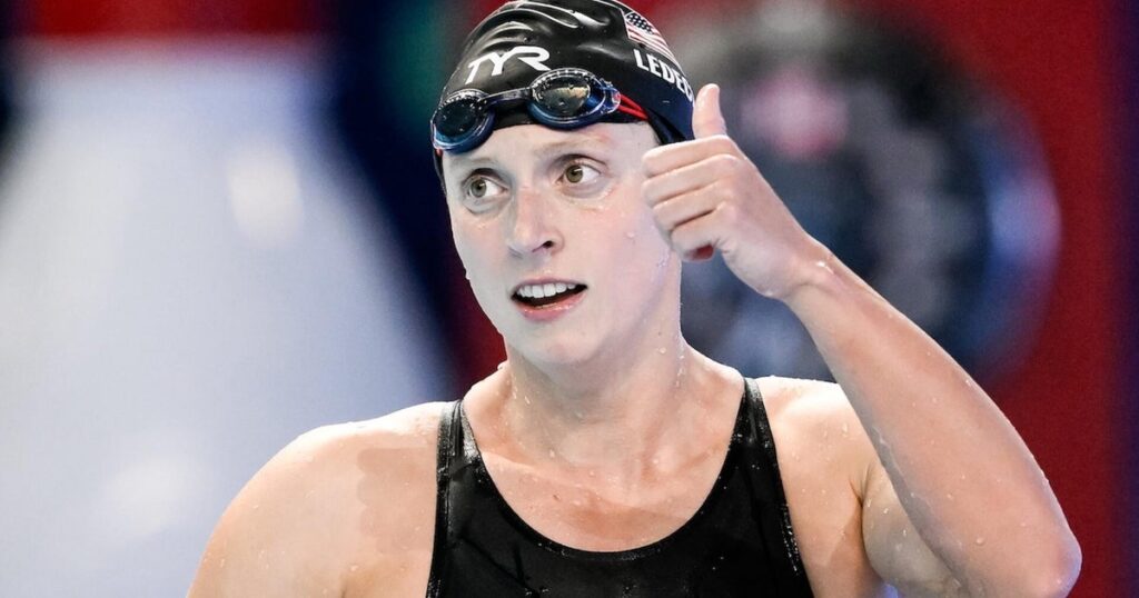 Katie Ledecky breaks her own record in women's swimming