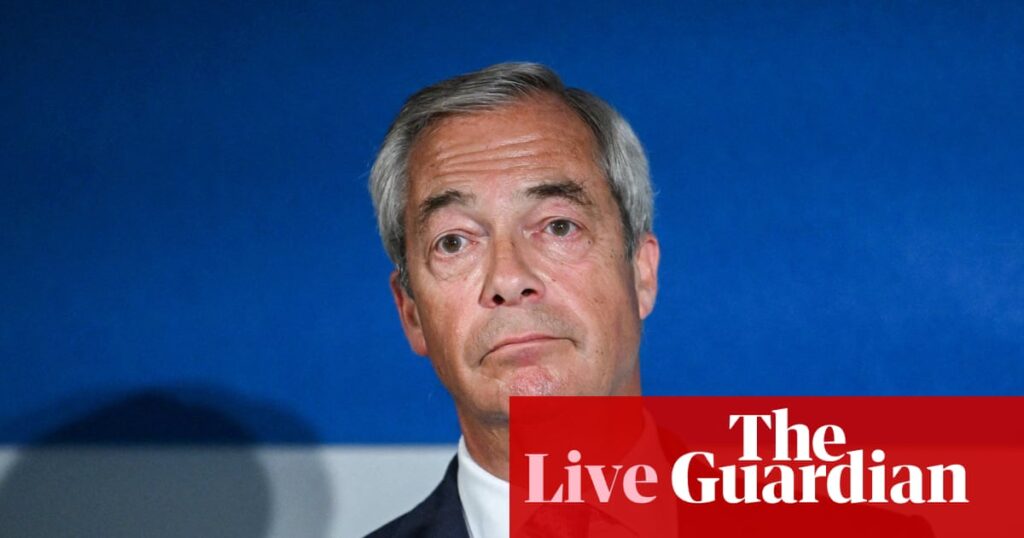 Nigel Farage to unveil plans for mass deportations if Reform UK wins next general election – UK politics live | Politics