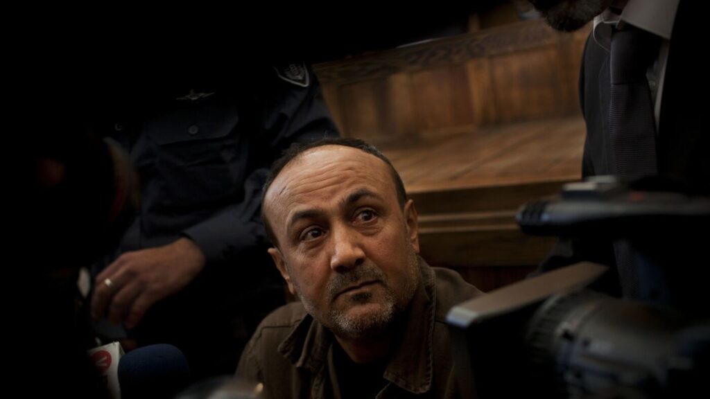 Palestinian prisoner Marwan Barghouti seen for first time in years : NPR