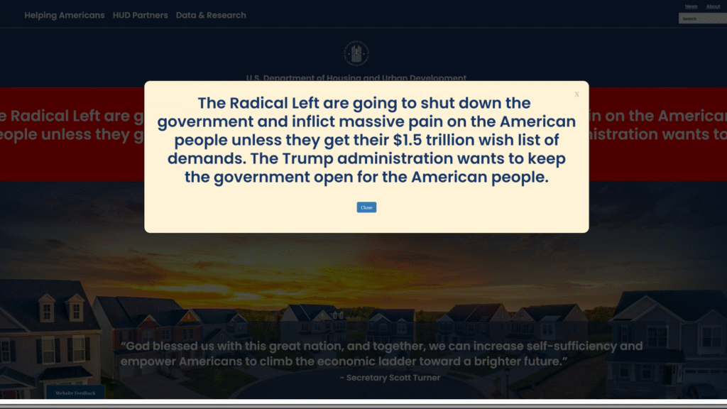 Federal agencies are told to blame Democrats for a shutdown : NPR