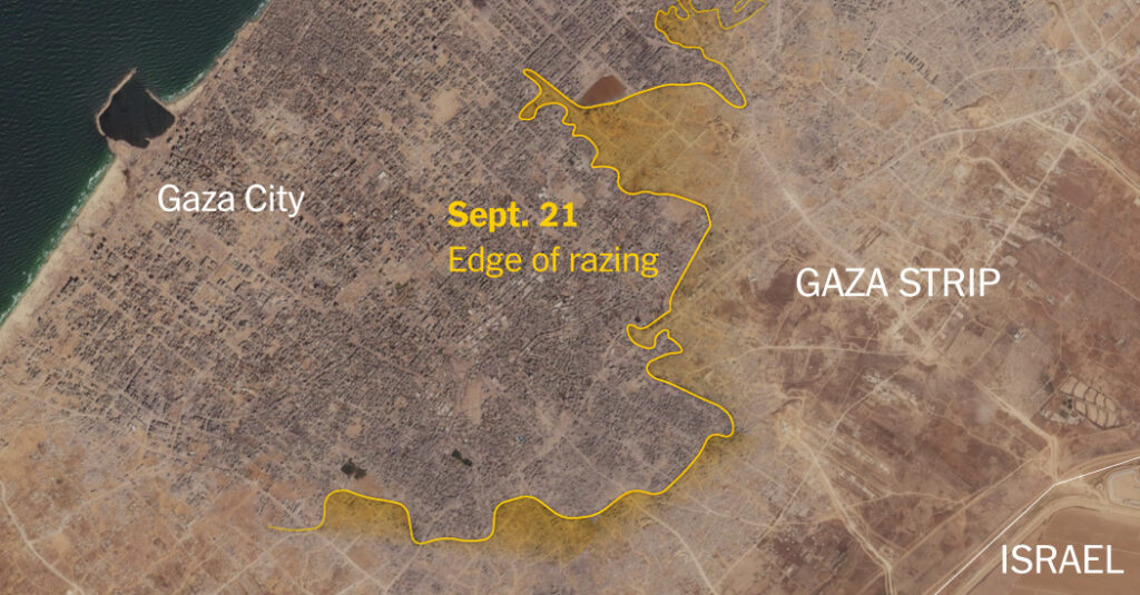 Israel Is Flattening Areas of Gaza City