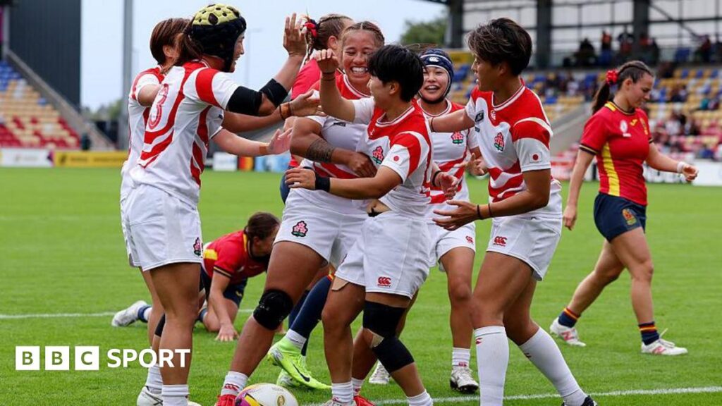 Japan celebrating a try
