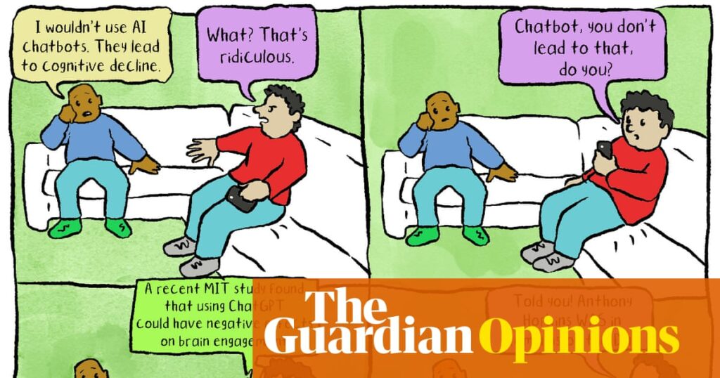 Madeline Horwath on AI chatbots and cognitive decline – cartoon