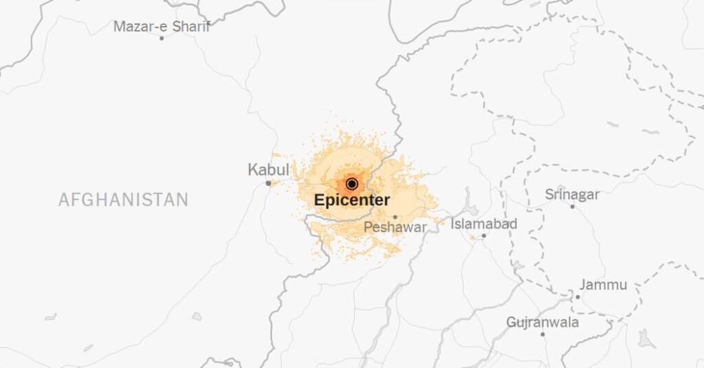 Map: 6.0-Magnitude Earthquake Strikes Afghanistan