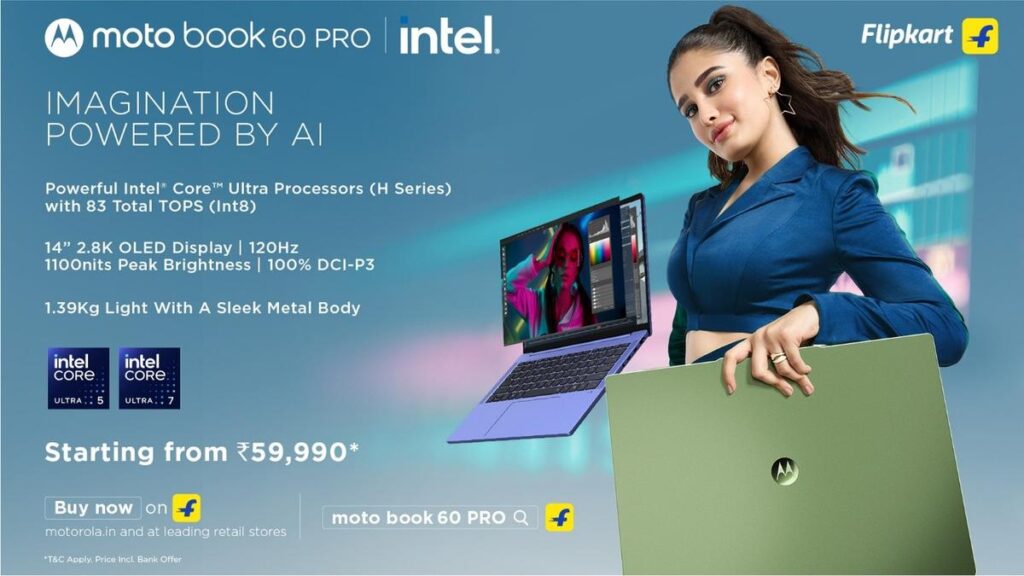 Motorola launches Moto Book 60 Pro running Intel Core Ultra processors in India