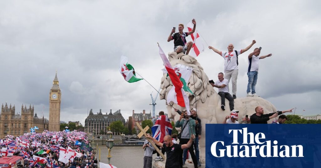 Police assaulted as far-right rally led by Tommy Robinson sparks clashes | UK news