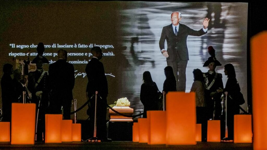 Thousands bid silent farewell to Giorgio Armani in Milan