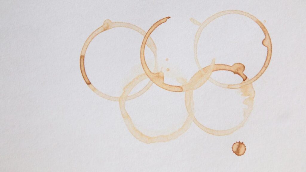 When you spill coffee, why does it leave circular stains?
