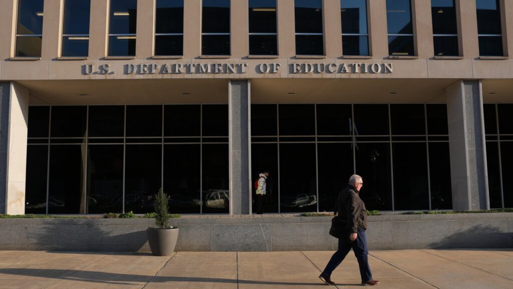 Federal workers sue Education Department over partisan shutdown emails : NPR