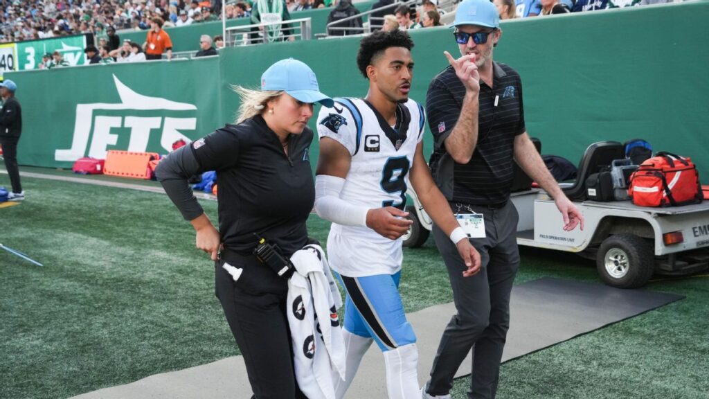 Source: Panthers' Young has high ankle sprain, likely out this week