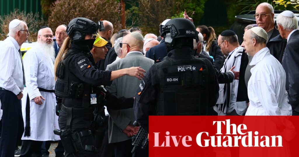 Two dead after suspected terror attack on Manchester synagogue, police say, with suspect shot by officers – latest | UK news