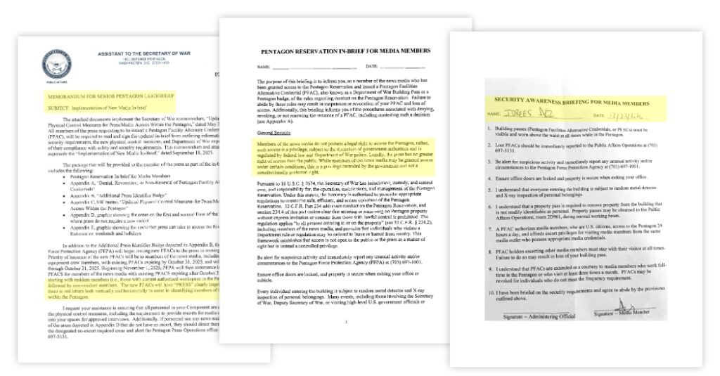 What Do the New Pentagon Press Reporting Rules Say?